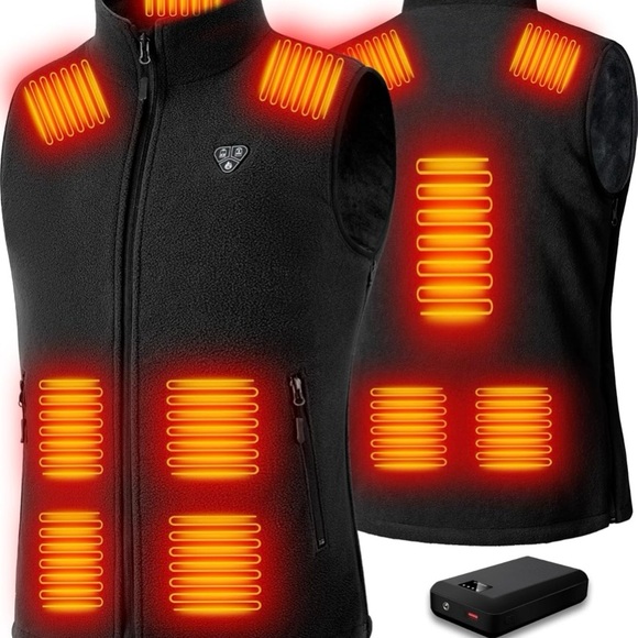 NEW - L/XLHeated Vest for Men w/ Battery Pack Included, Polar Fleece Lightweight - Picture 2 of 7